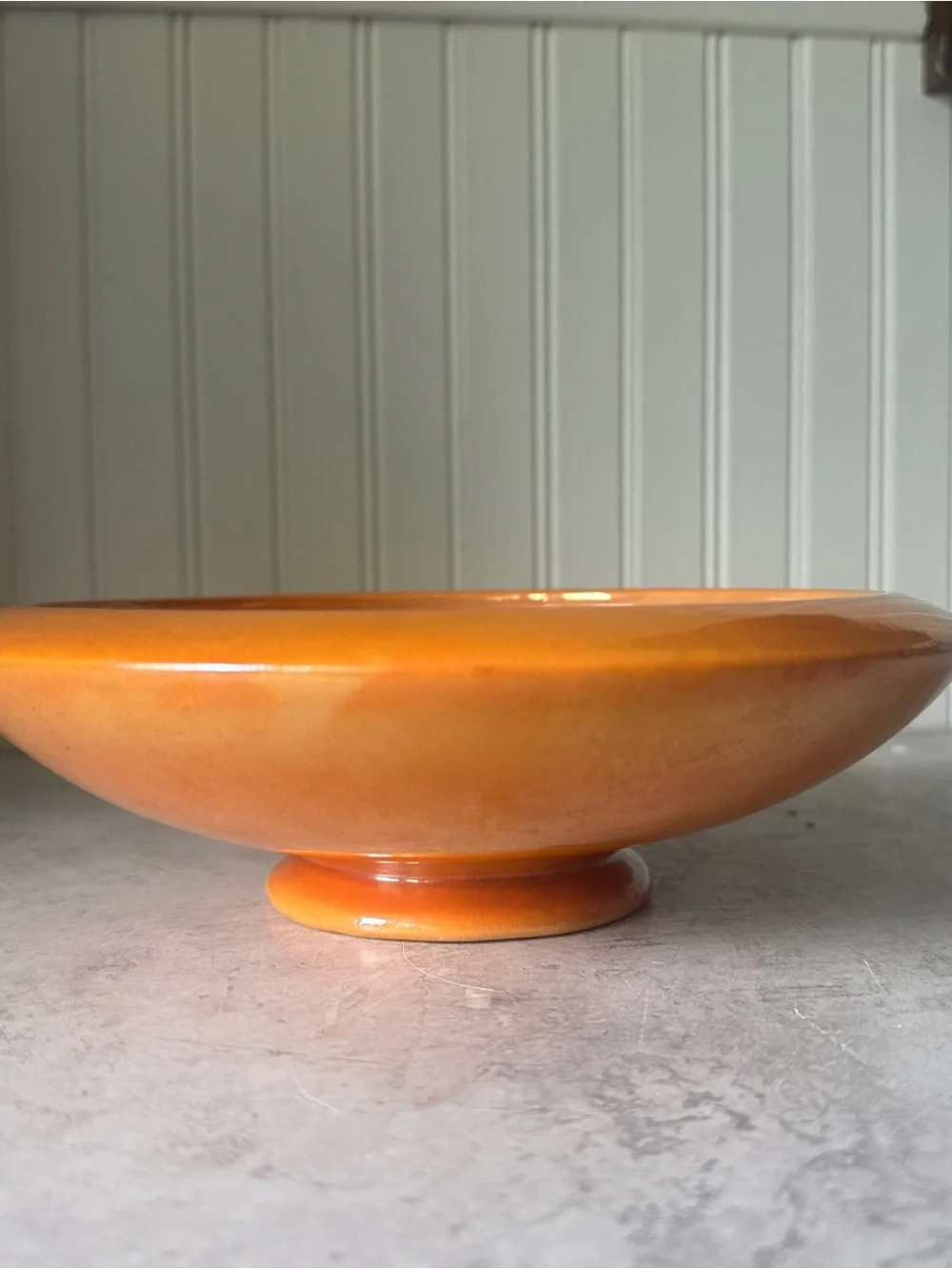 Weller Lustre Console Bowl Footed Centerpiece 9.5” Orange Luster Art Deco 1920’s